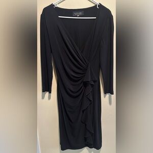 BLACK LABEL by Evan-Picone size 4 Elegant Black Draped Dress